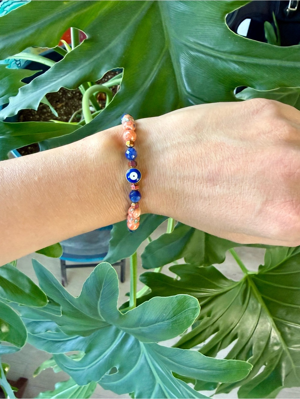 Hematite, Jasper, Sodalite, Azurite bracelet (one) - Picture 3 of 5